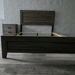 Modern Rustic Bedroom Set – Bed Frame, Dresser with Mirror & Nightstand✨✨