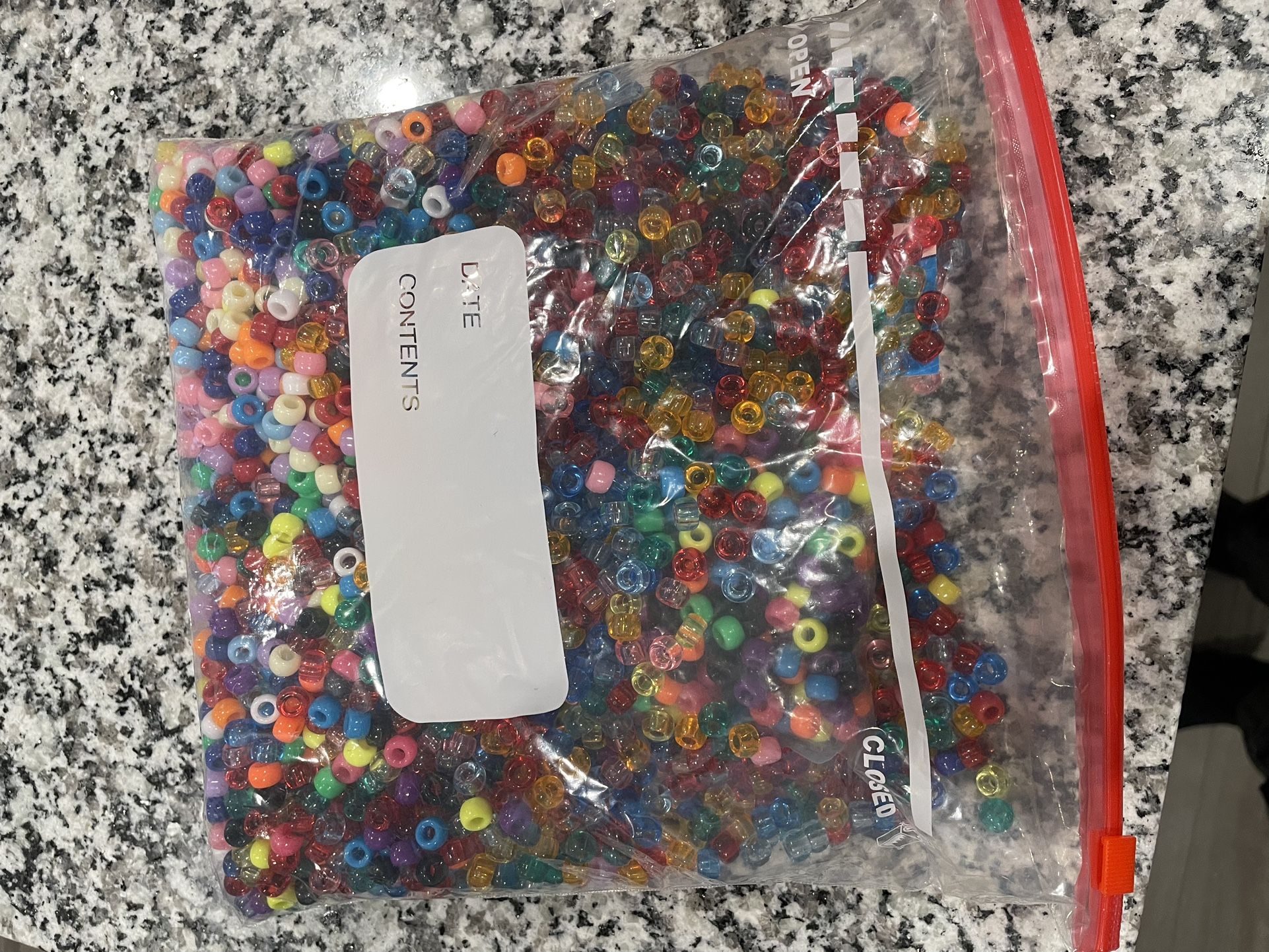 Gallon Ziplock Of Plastic Beads