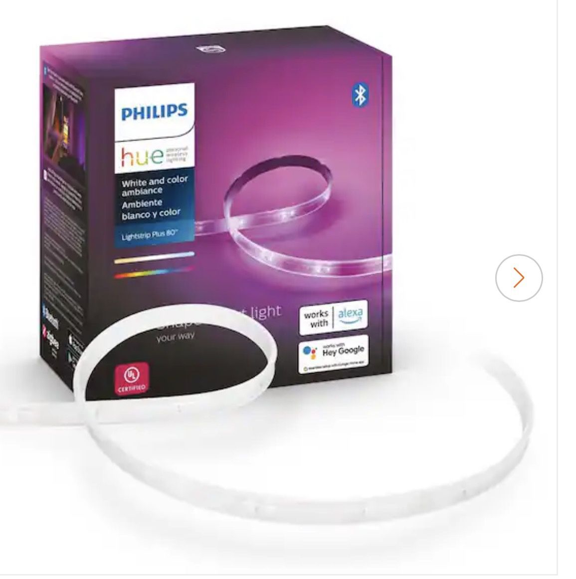✨ Philips Hue Bluetooth Lightstrip Plus – 80” White & Color Ambiance - 16 Million Colors!✨