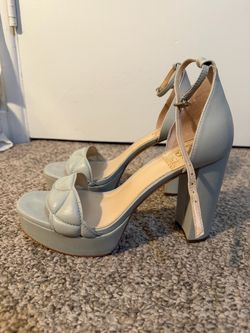 Vince Camuto Mahogs Aqua Mint Platform Heels, Size 8