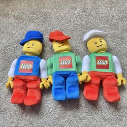Vintage Official Lego Man Figure Plush Jointed Stuffed Toy 2010 green/red/blue