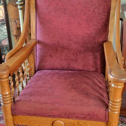 Antique solid oak Morris recliner Vintage