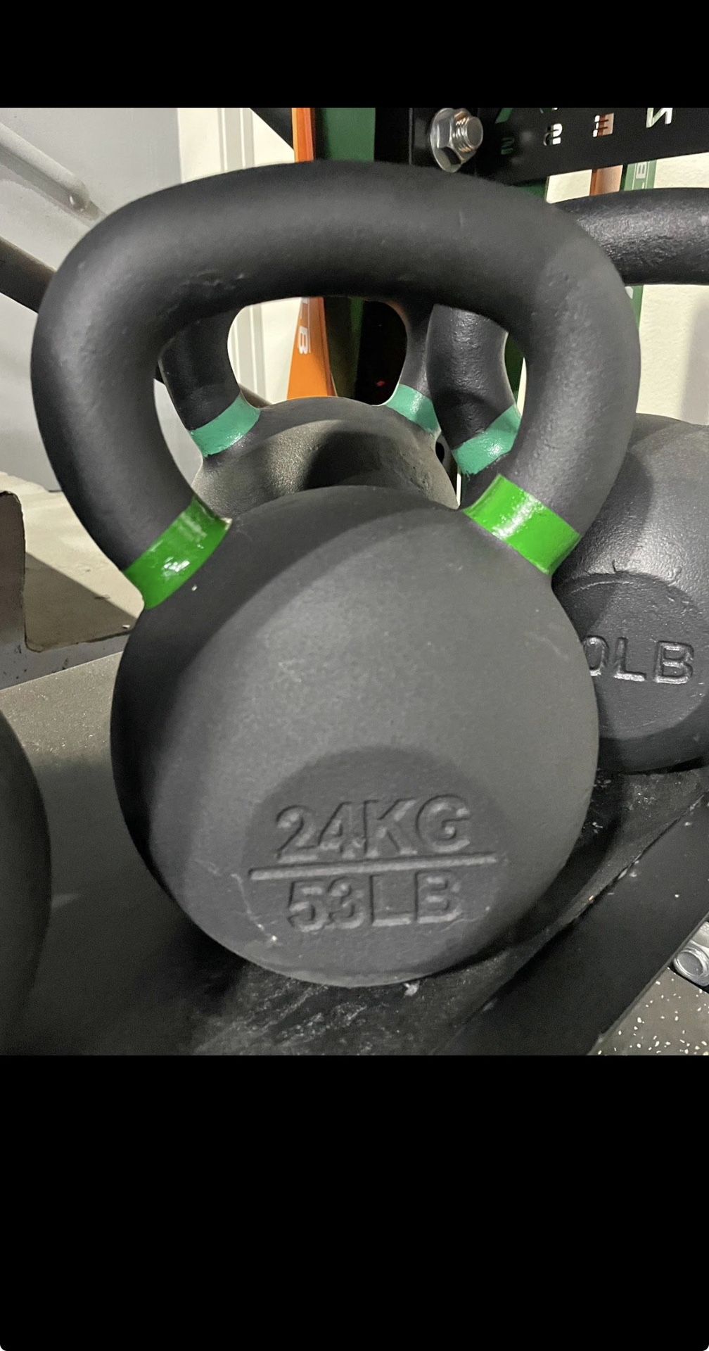 Cast Iron Kettlebell 53 LB - Black Matte Texture Finish - we have other weights available!