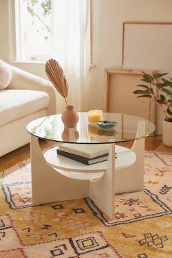 ROUND  GLASS COFFEE TABLE
