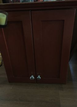 Nice wooden cabinet 18x22”.