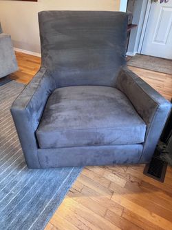 Gray Upholstered Rocking & Swivel Chair