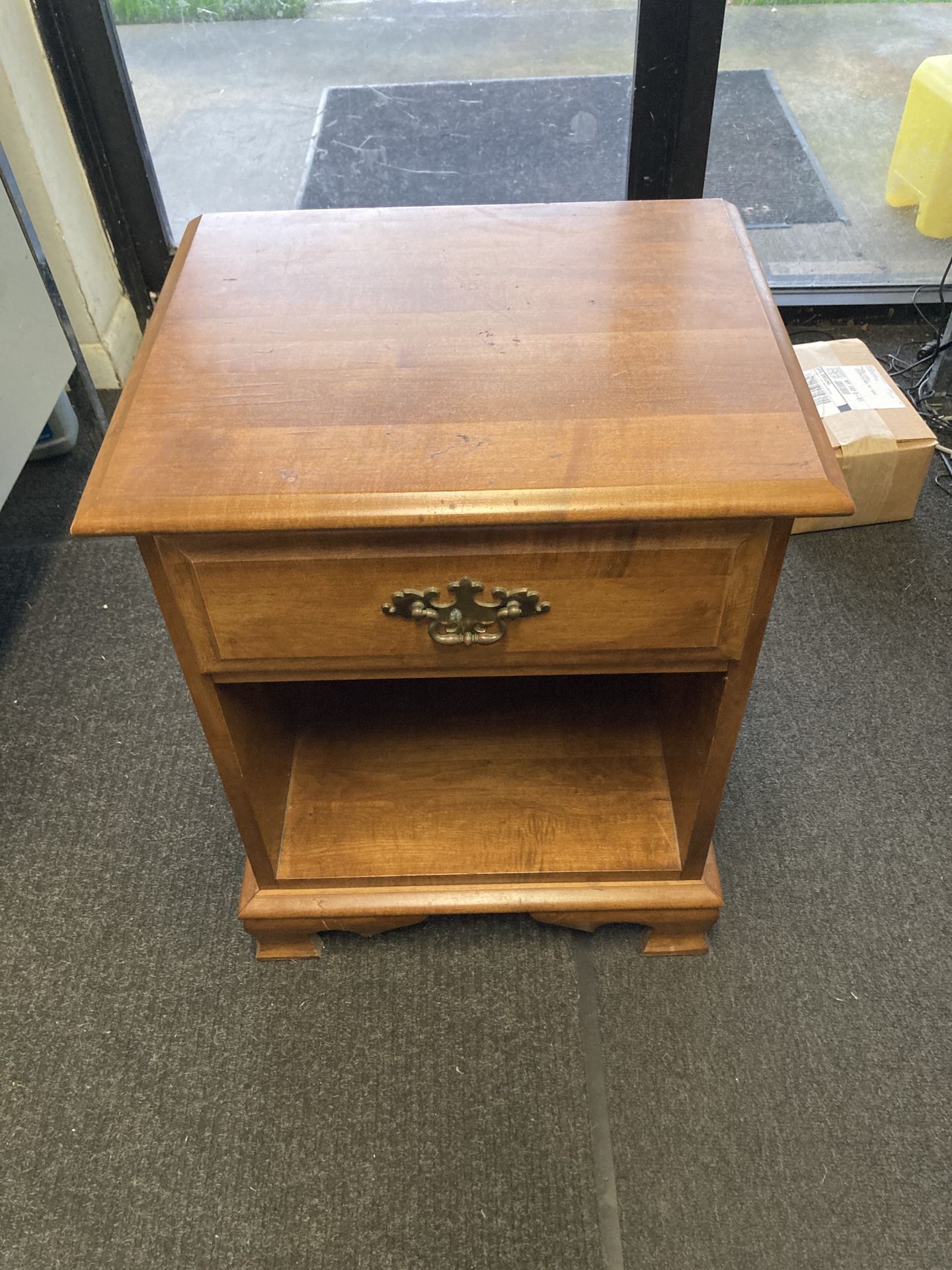 Moosehead Furniture Wood Side Table With Drawer Handmade