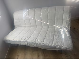 Sofa bed with wheels.
