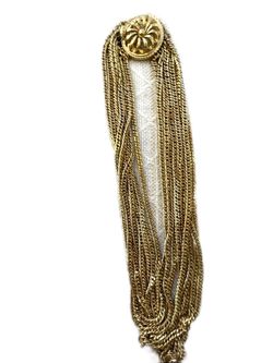 Monet Gold tone 9 Strand Statement Necklace 16"  Vintage