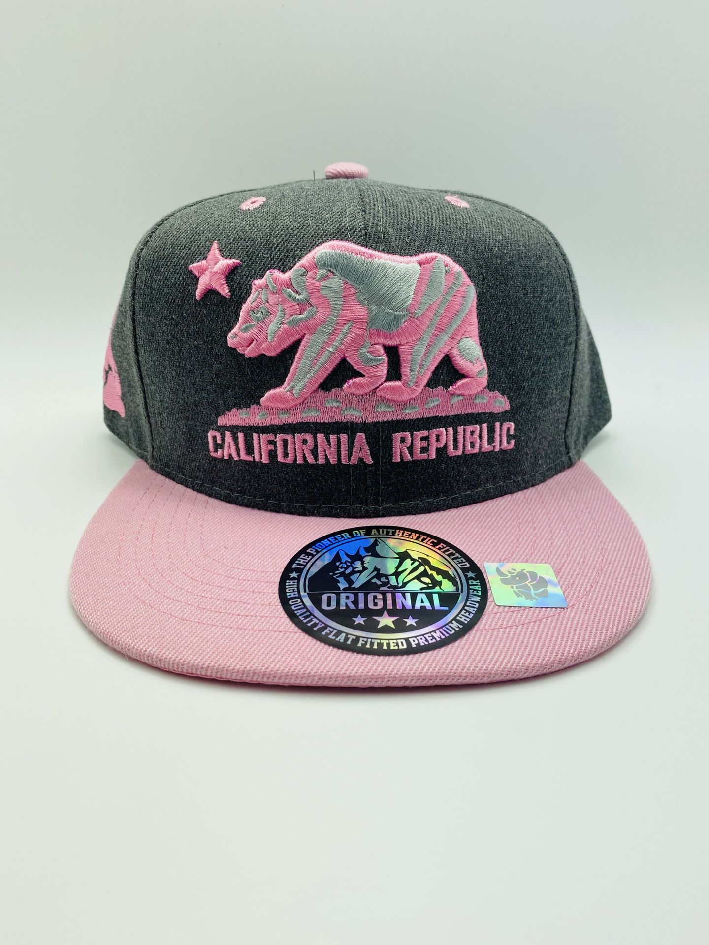 SnapBack Hat California Pink & Grey