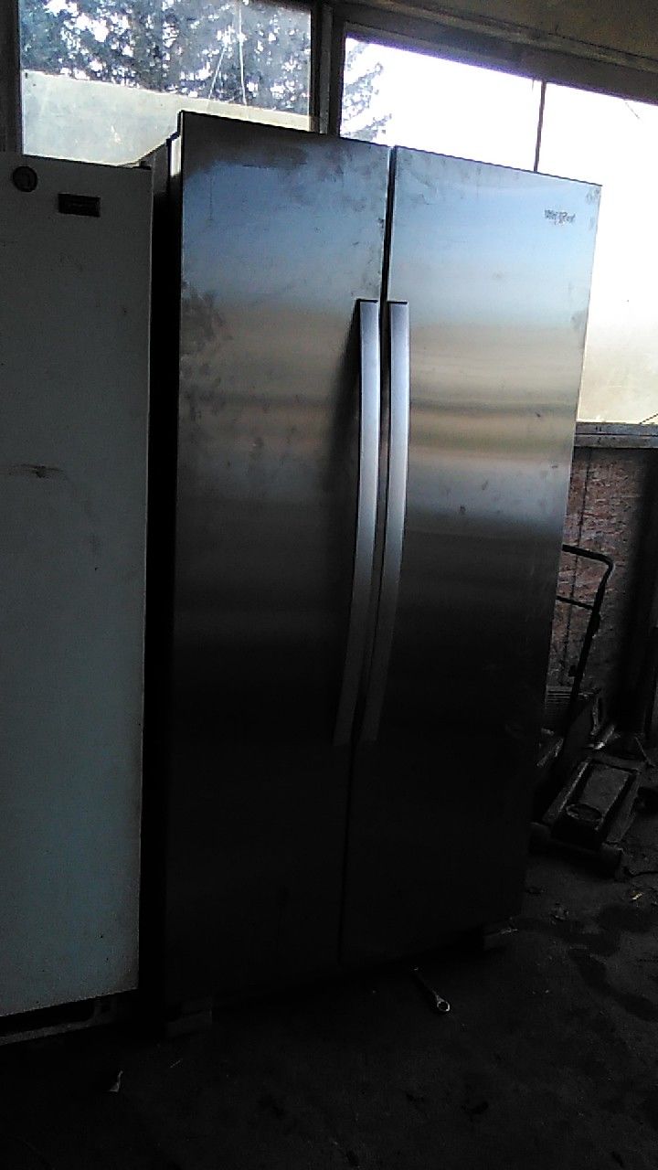 Stainless Steel Whirlpool Side-by-side Fridge 