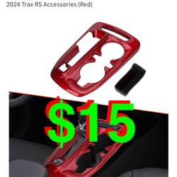 Gear Shift Panel Trim Cover Compatible with 2024 2025 Chevy Trax (LS,1RS,LT,2RS,ACTIV) ABS Shift Panel Cover for 2024 Trax RS Accessories (Red)