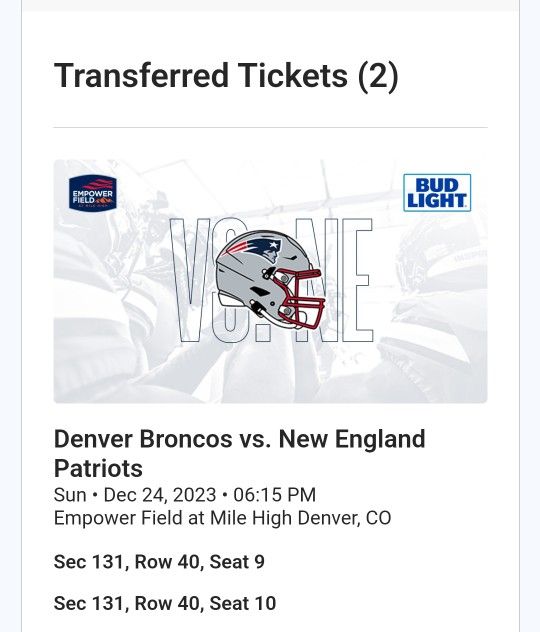 Broncos Patriots Game