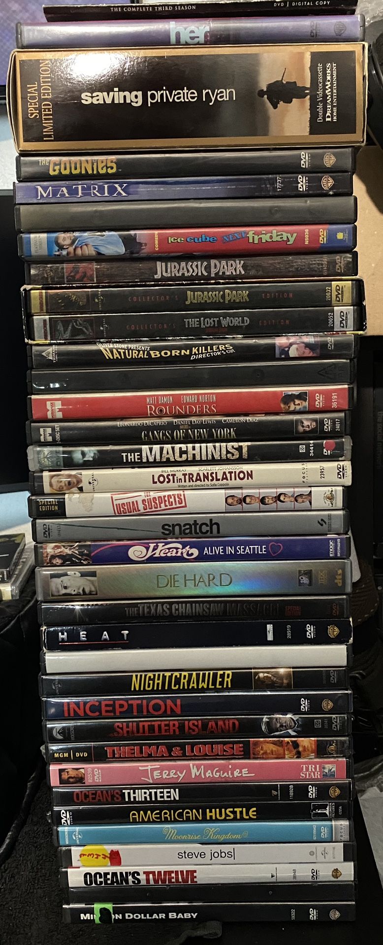 DVD Movies, 34 DVDs, 1 VHS Tape