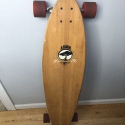 Arbor Bamboo Pintail Longboard Nanami Cowdroy Water & Fish Graphic 45” Preowned!