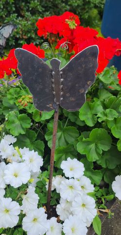 Hand Crafted Metal Butterfly Yard Art