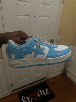 white and light blue bapes