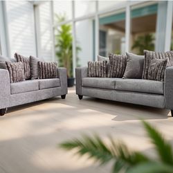 Beautiful Sofa And Loveseat Set - At Furniture Expo - Brand New 