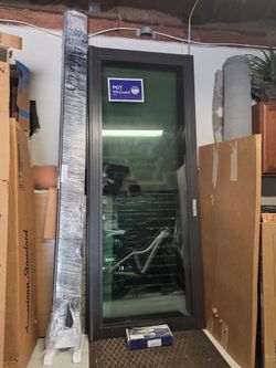 Brand New 106W x 95.5H PGT Impact Sliding Door with Frame/Tracks, Handles.