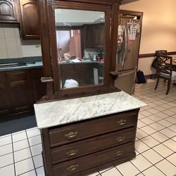 Antique Mable Top Dresser w/Swing Mirror