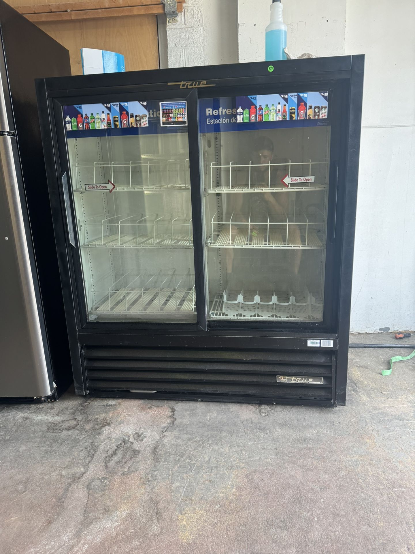 True Commercial Beverage Cooler Double Sliding Door