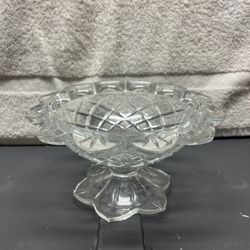 Vintage Glass Pedestal Candy Dish