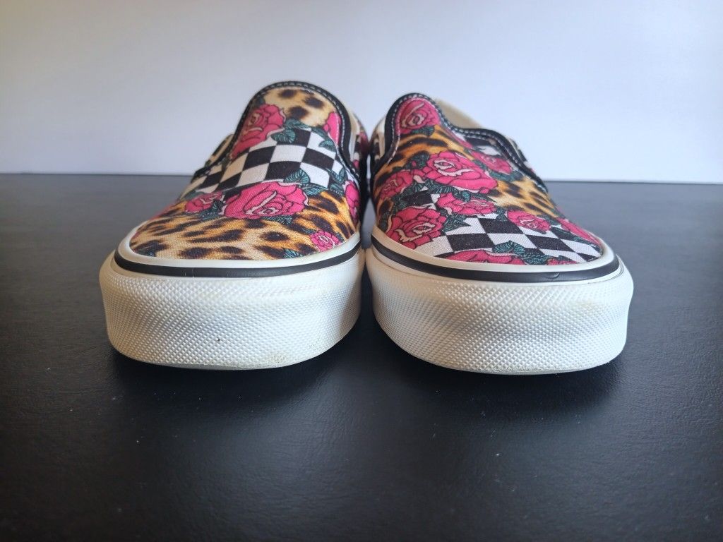 leopard print vans rose checkered