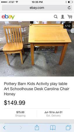 Pottery Barn Kids Activity Play Table Art School House Desk For