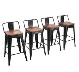 ✅BRAND NEW SET OF 4 BÄRSTOÖL MËTÄL WÖÖD COÜNTER HËIGHT