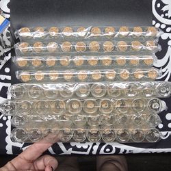 Bulk Lot Mix 3" 40, 2" 40, 1.5" 40 Mini Glass Bottle Containers w/ Cork Tops