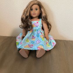 American Girl Doll Green Eyes And Long Brown Hair