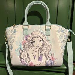 Loungefly Disney The Little Mermaid Ariel Sketch Watercolor Satchel Bag Purse