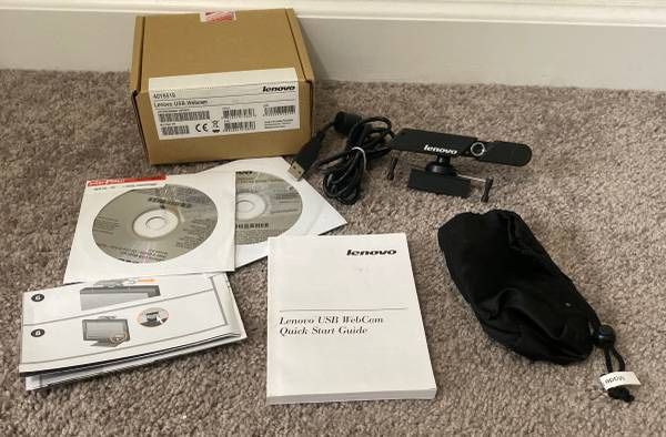 In Box Lenovo Clip on USB Cam Part Number 40y8519 With User Guide CD And Owners Manual Included Home Office
