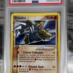 2005 POKEMON GOLD STAR GROUDON-HOLO EX DELTA SPECIES PSA