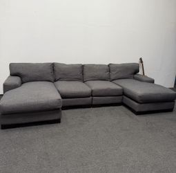 Gray Sectional Couch. Double Chaise. Retail 1.8k. We deliver & set up.