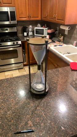 Rare vintage restoration hardware hourglass brass 21’ tall great decor