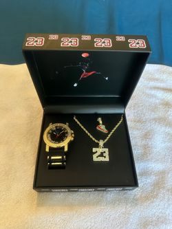 New Jordan watch and chain combo with two Jordan pendants