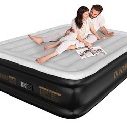 DIVON Air Mattress Full with Built in Pump,18’’High Blow Up Mattress Full with Wave Pattern,Self Inflation/Deflation Mattress in 3 Mins, Air Bed for H