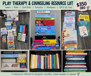 Play Therapy & Counseling Resource Lot – Games, Books, CBT & SEL