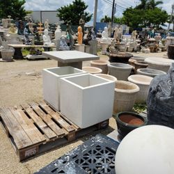 Concrete Square Planter / Cement Backyard Patio Pots Garden Planters