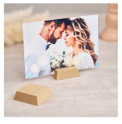 Birch Wood Card Holder Stands Set of 10 Place Card Photo Display Wedding