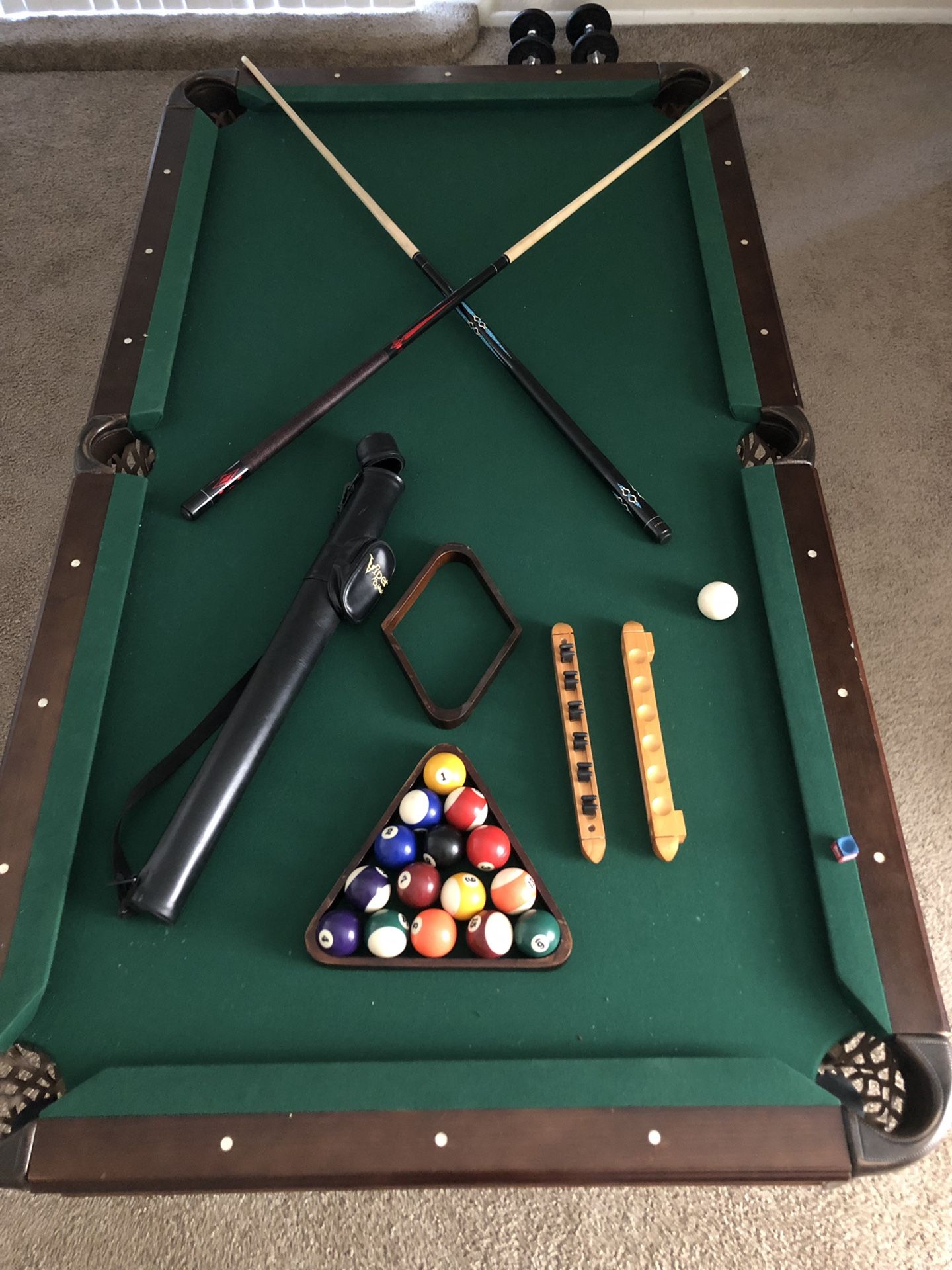Pool table with all of the essentials