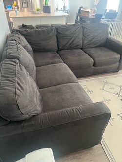 Charcoal grey sectional couch