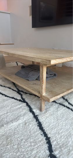 Create and Barrel Wood Coffee Table