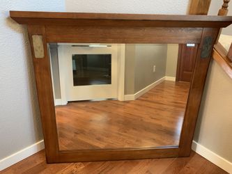 Wood Framed Mirror W/Slate Accents (Wall, Vanity, Or Dresser Mirror)