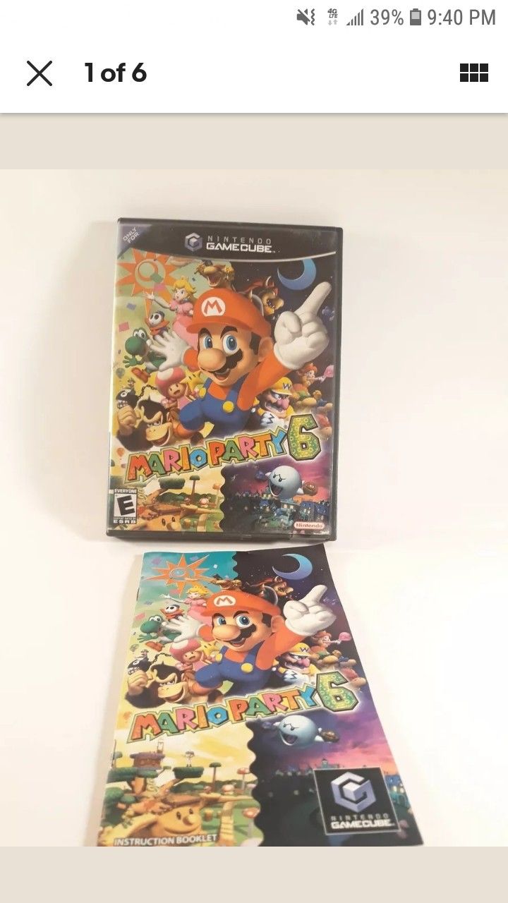 MARIO PARTY 6 - Nintendo GameCube With Original Case & Manual EXCELLENT!!!