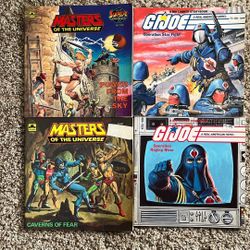 4 Vintage 1980s G.I. Joe & He Man  Storybooks