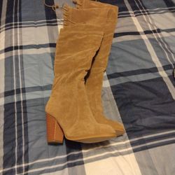 Tan Suede Over The Knee/Thigh High Boots Size 9