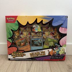 POKEMON ASCENDED HEROES FIRST PARTNERS DELUXE PIN COLLECTION BOX FACTORY SEALED