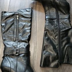 White Mt. Black leather boots